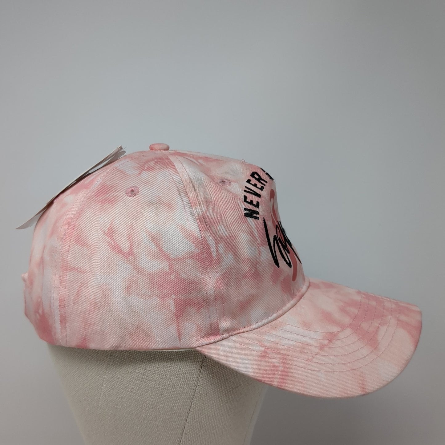 Never Give Up Hope Baseball Cap Pink OS Adjustable Tie Dye Support The Cure