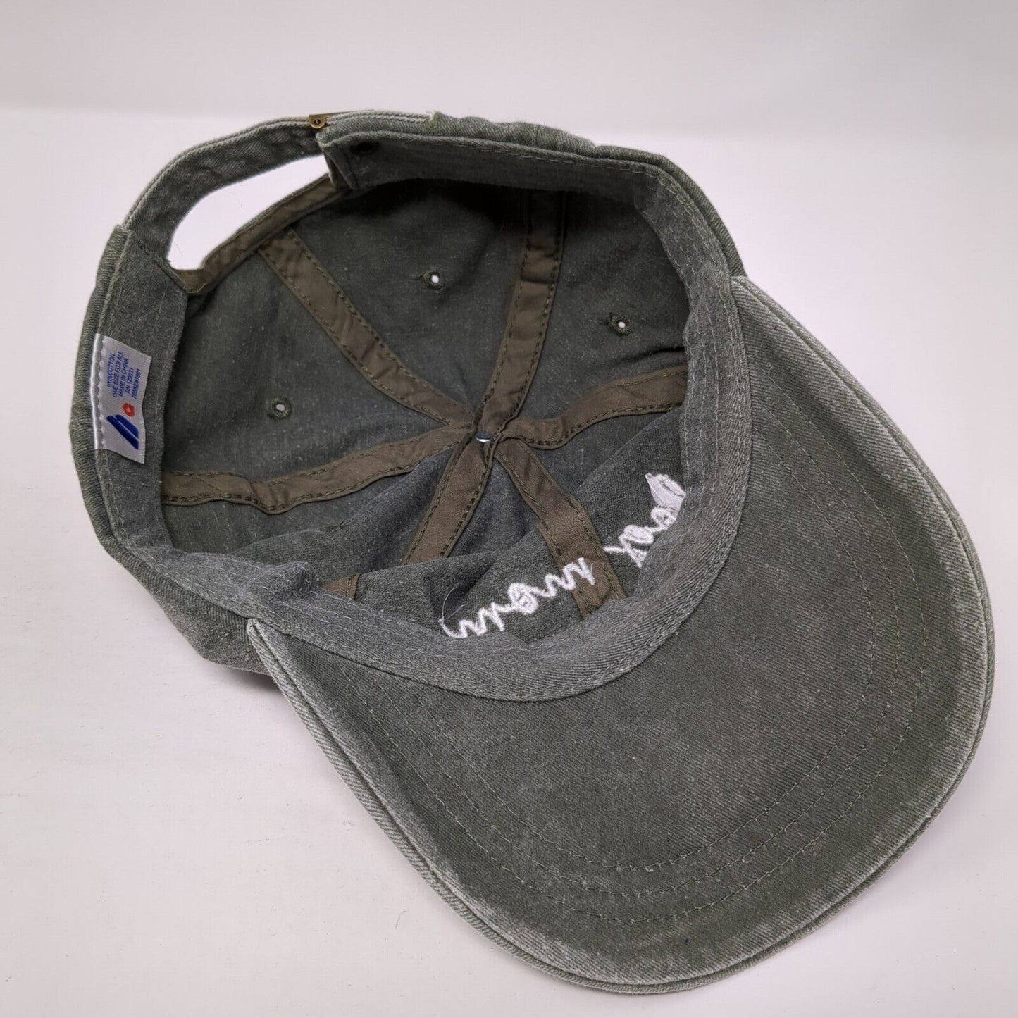 Dog Mom Slideback Hat Green One Size Adjustable Embroidered 6 Panel Cotton