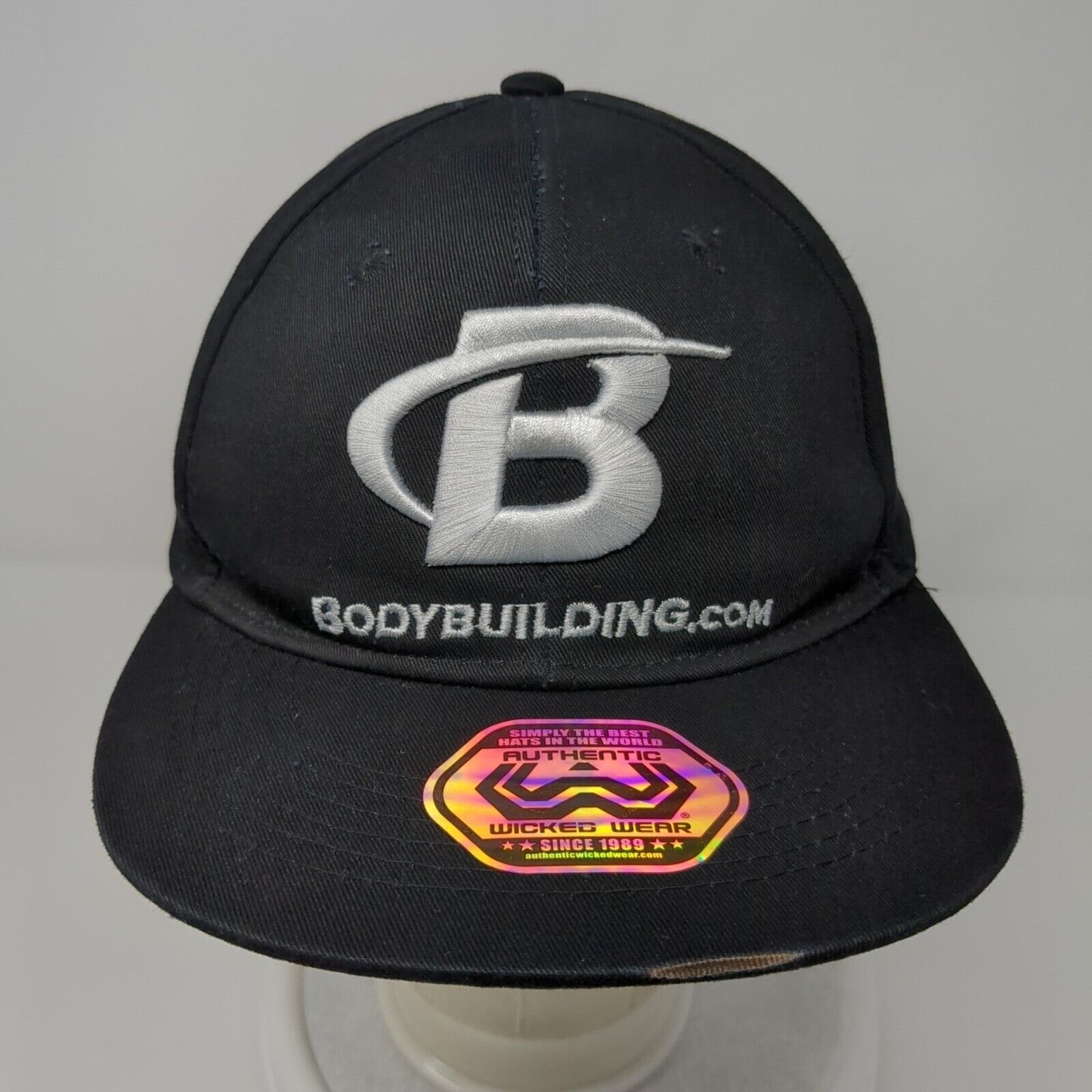 Bodybuilding.com Snapback Hat Black One Size Adjustable Embroidered