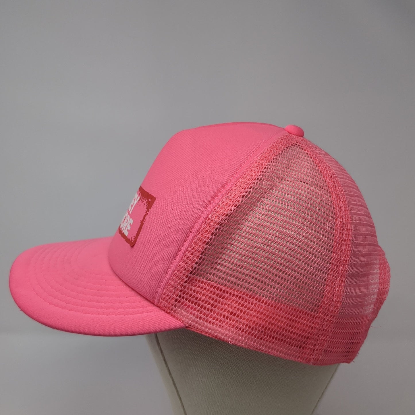 Jersey Shore Snapback Trucker Hat Pink One Size Mesh Back Adjustable
