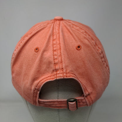 Unbranded Slideback Hat Orange OSFM Adjustable Vented Holes 6 Panel Blank