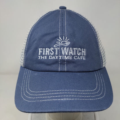 First Watch The Daytime Cafe Snapback Mesh Back Trucker Hat Blue OSFA