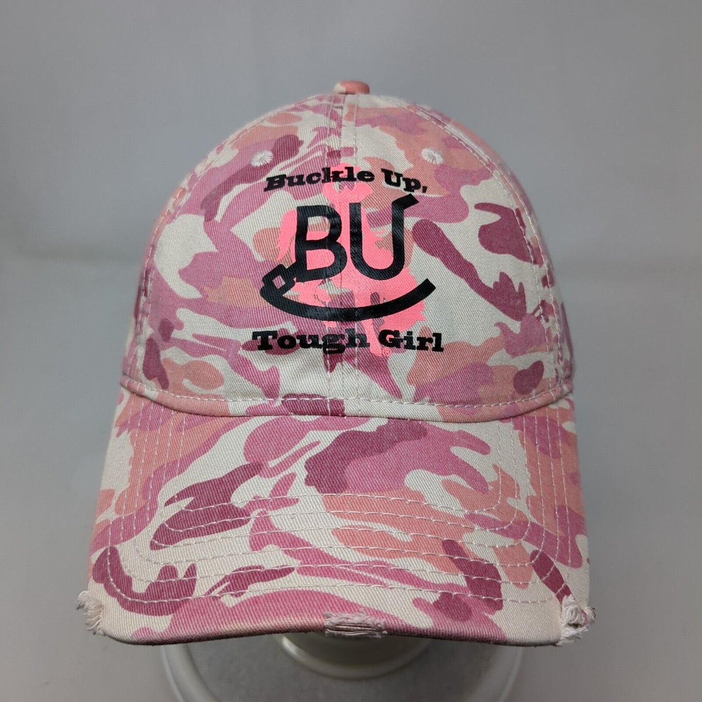 Buckle Up Tough Girl Strapback Hat Camouflage OSFM Adjustable Otto