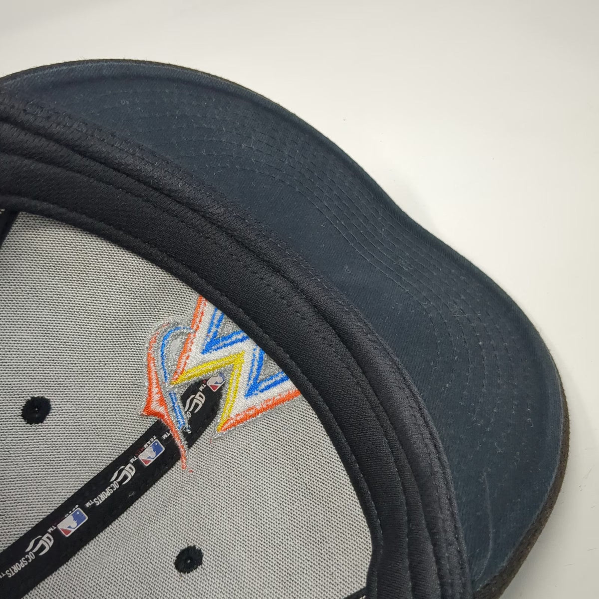 Miami Marlins MLB OC Sports Baseball Cap Black One Size Strapback Logo Mesh Hat
