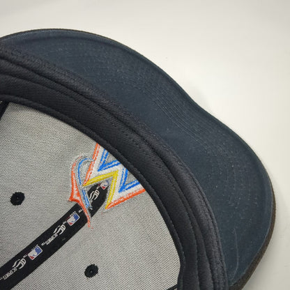 Miami Marlins MLB OC Sports Baseball Cap Black One Size Strapback Logo Mesh Hat
