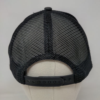 USA Snapback Trucker Hat Black One Size Adjustable Patriotic 6 Panel Mesh Back