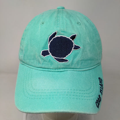 Sea Turtle Crab Island Strapback Hat Bluish-Green OSFM Destin Florida
