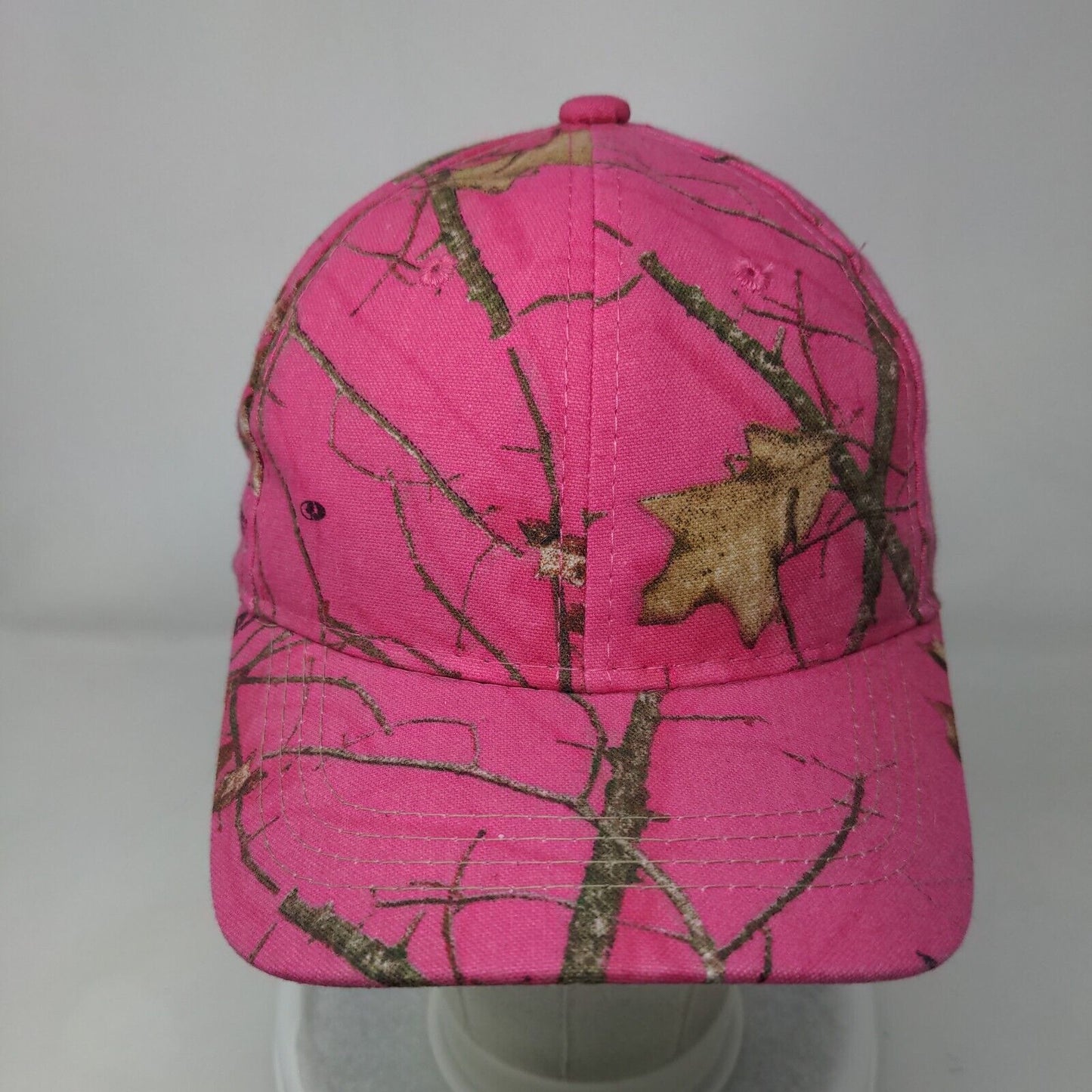 Signatures Strapback Hat Pink Camo OSFM Adjustable 6 Panel Vent Holes