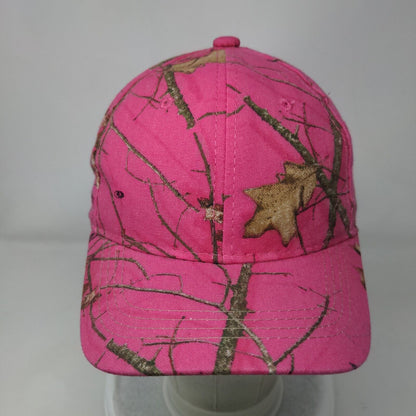 Signatures Strapback Hat Pink Camo OSFM Adjustable 6 Panel Vent Holes