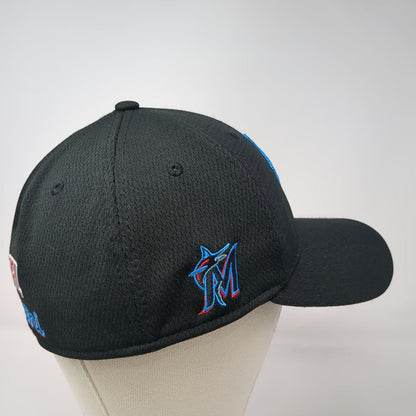 New Era Miami Marlins MLB Baseball Cap Black L 39THIRTY Stretch Fit Fitted Hat
