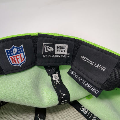 New Era 39THIRTY Seattle Seahawks NFL Hat Green L Stretch Fit Curved Bill Logo