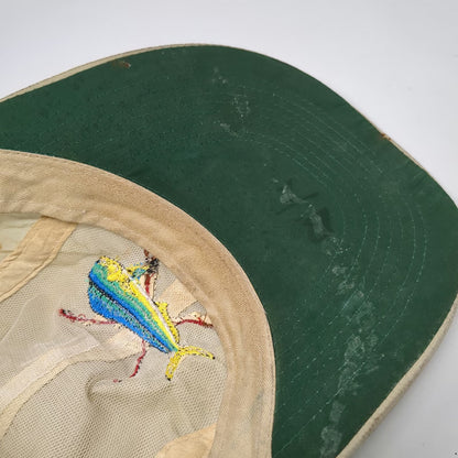 O'Keefe's Reef Baseball Cap Beige One Size Mahi Mahi Fishing Rods Strapback Hat