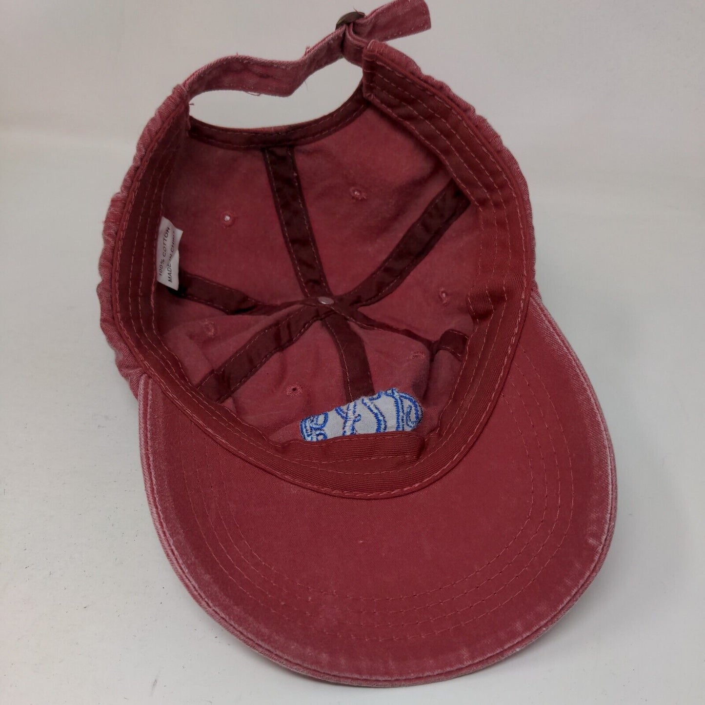 Monogram Slideback Hat Red One Size Embroidered Adjustable 6 Panel