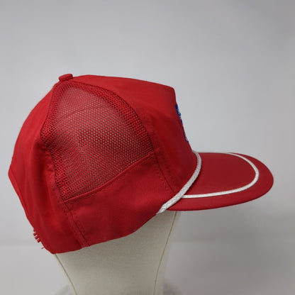 Union Pacific Snapback Rope Hat Red OSFA Adjustable Solid Mesh Trim