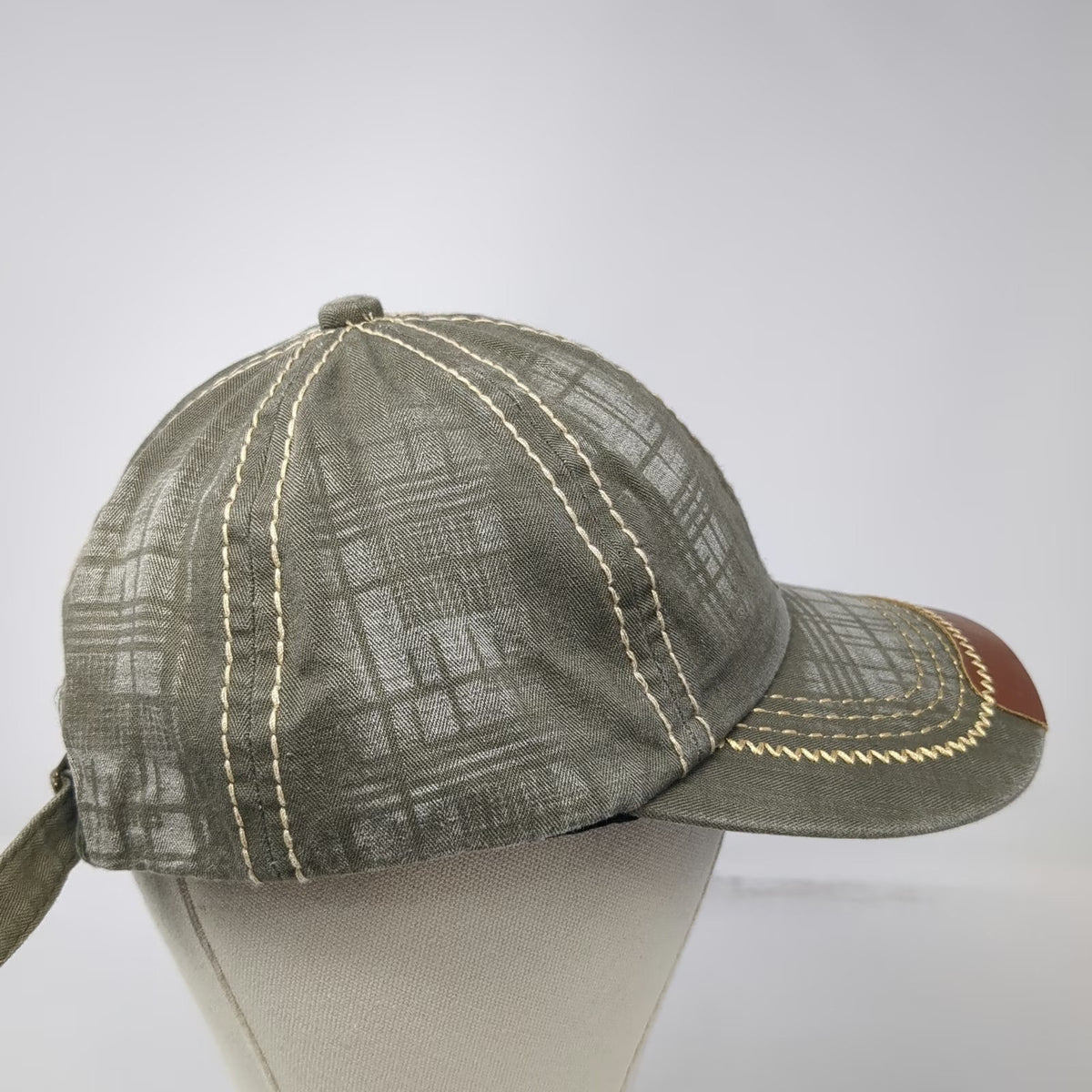 Something Special Baseball Cap Green One Size Contrast Stitch Leather Detail Hat