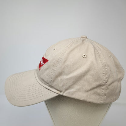H3 Headwear Baseball Cap Beige One Size Red White Blue Strapback Hat Budweiser