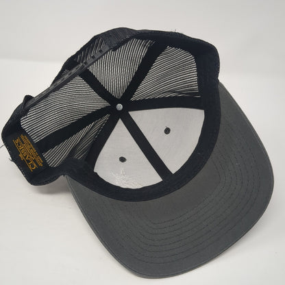 The Classics Yupoong Snapback Trucker Hat Gray One Size Embroidered Logo