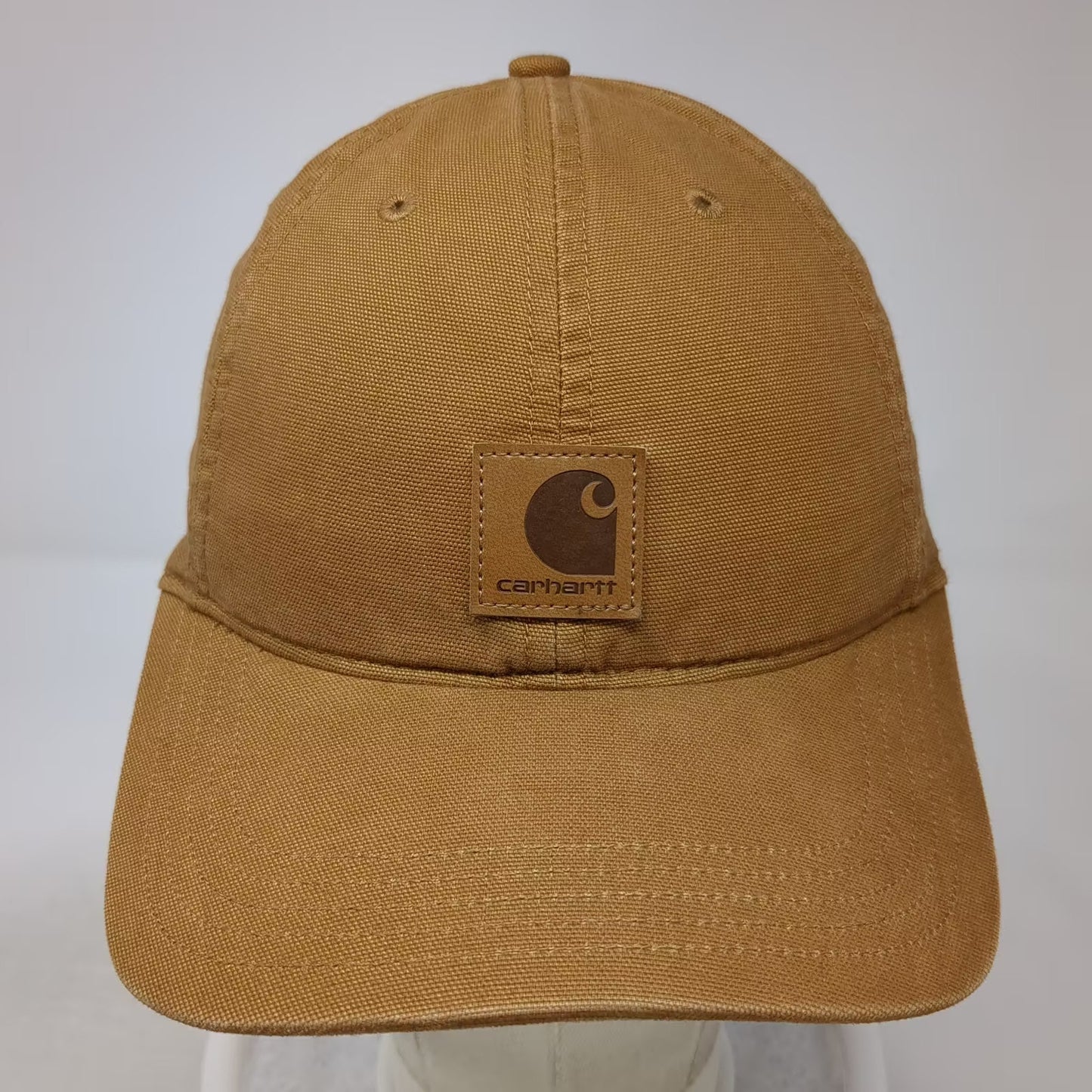 Carhartt Baseball Cap Brown One Size Adjustable Strapback Logo Patch Canvas Hat