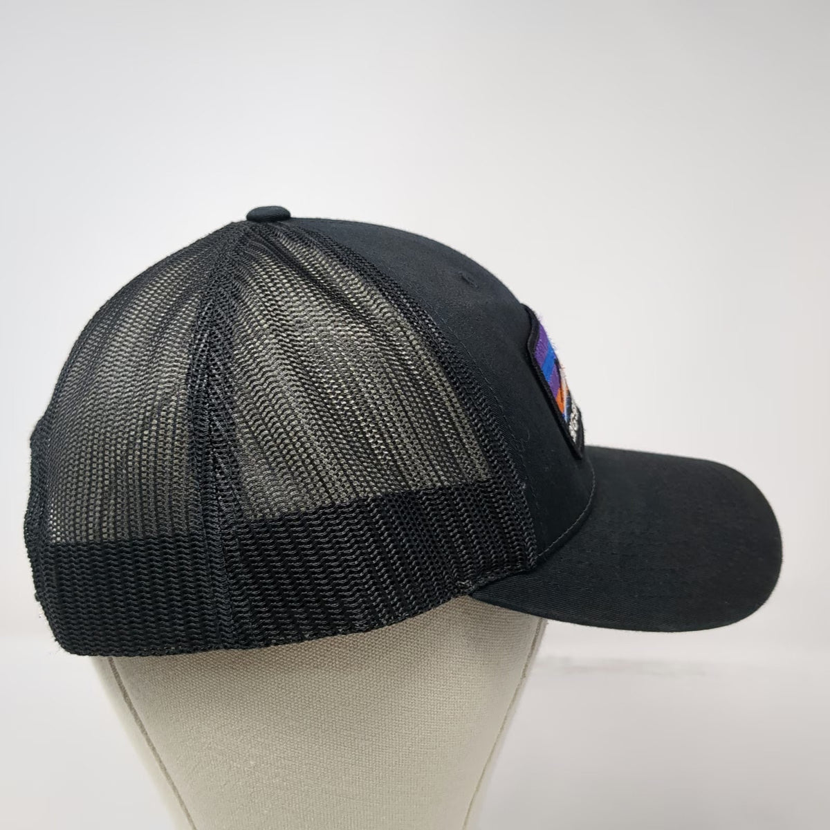 Richardson Trucker Hat Black L Big Sky Academy Mountain Patch Snapback Mesh