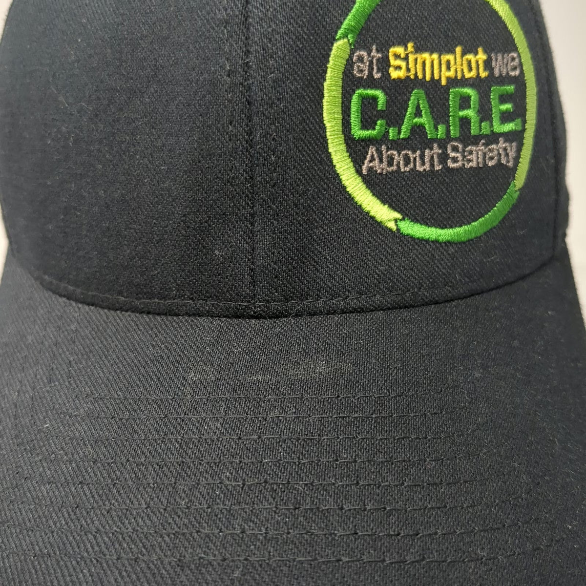 Richardson Baseball Cap Black XL Simplot CARE About Safety Hat Flexfit Pro 185