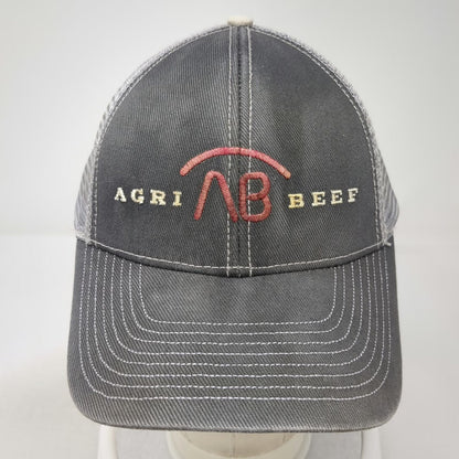 Agri Beef Baseball Cap Gray One Size Mesh Back Strapback Contrast Stitch Hat