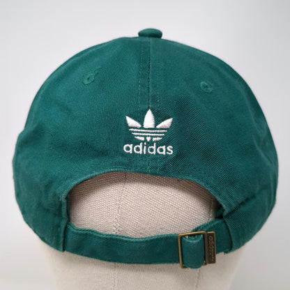 Adidas Baseball Cap Green One Size Embroidered Trefoil Logo Slideback Cotton Hat