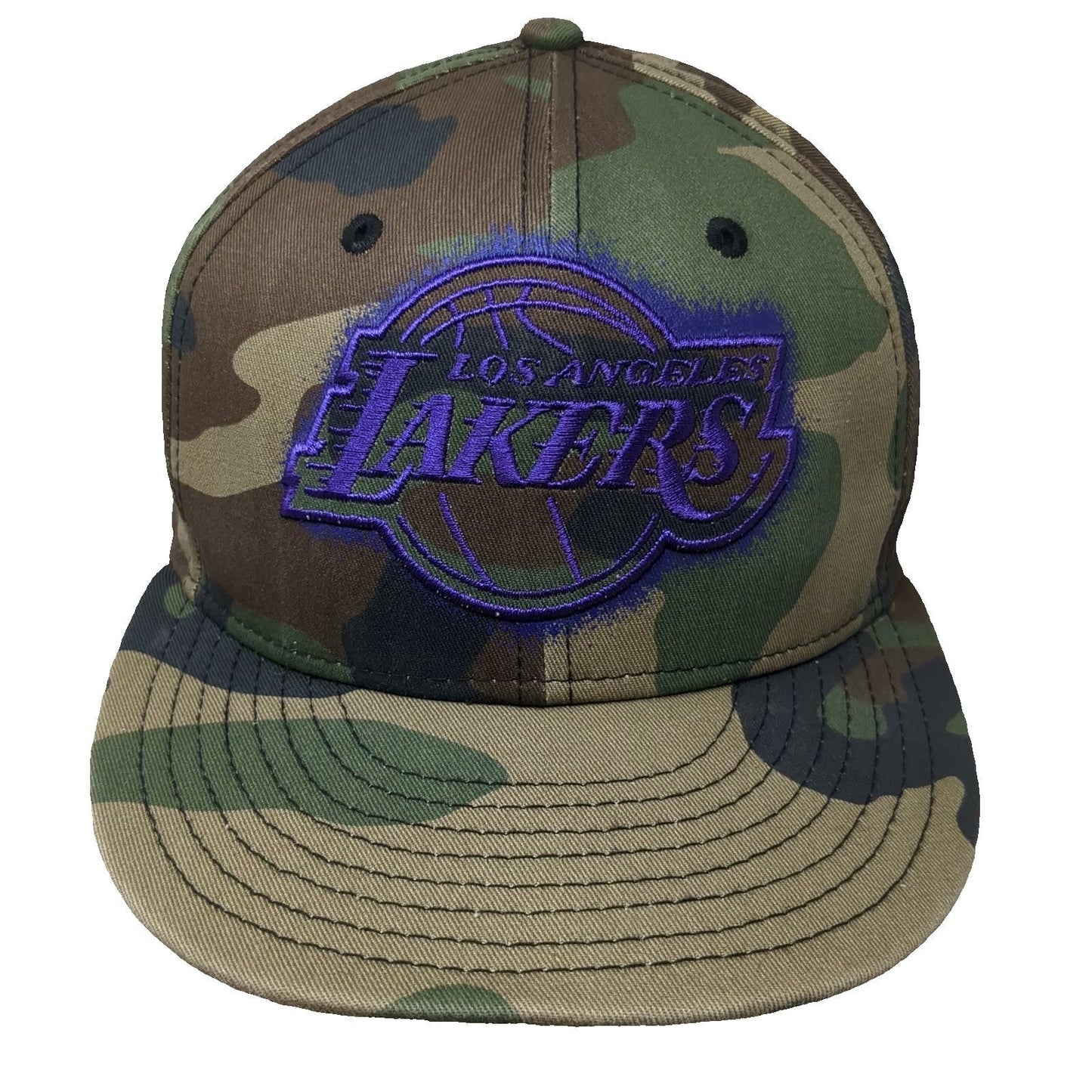 Los Angeles Lakers NBA New Era Snapback Hat Green Camo Purple One Size 9FIFTY