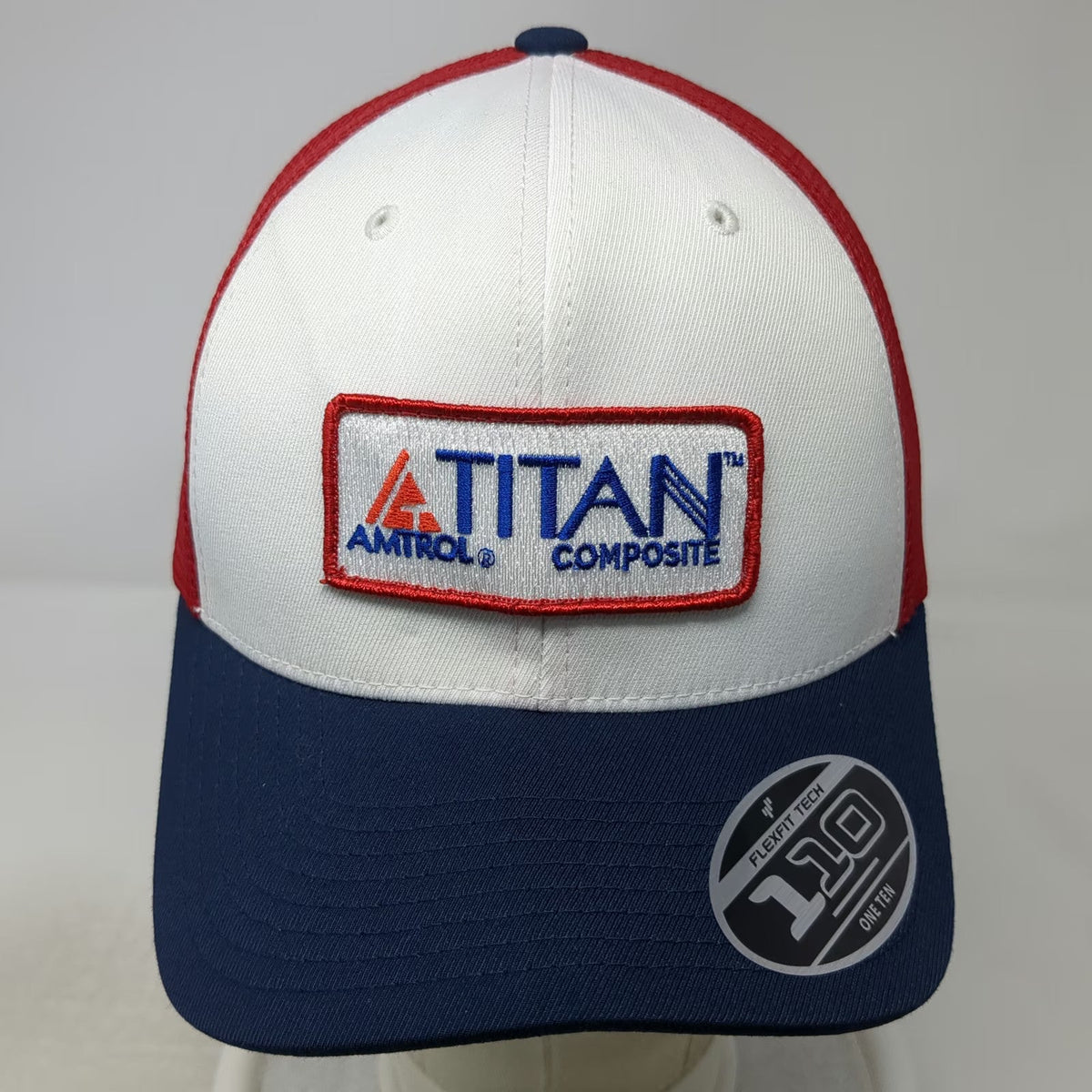 Cap America Trucker Hat White Red Blue One Size Amtrol Titan Composite Patch