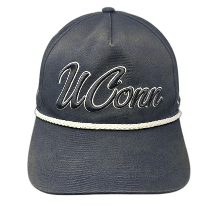 '47 Connecticut UConn Huskies NCAA 5 Panel Gray One Size Rope Snapback Hat Logo