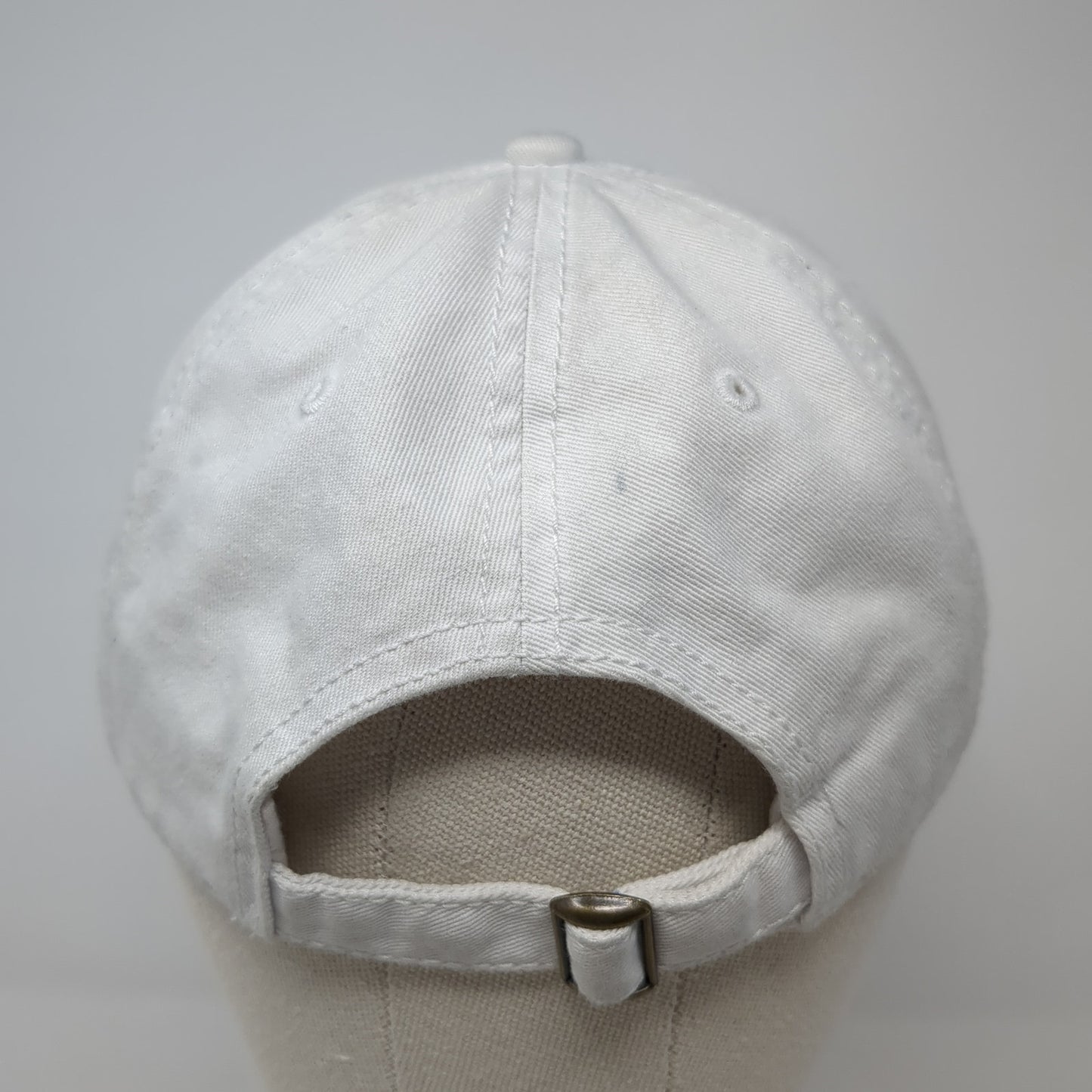 DAD. Slideback Baseball Cap White One Size Adjustable Embroidered 6 Panel