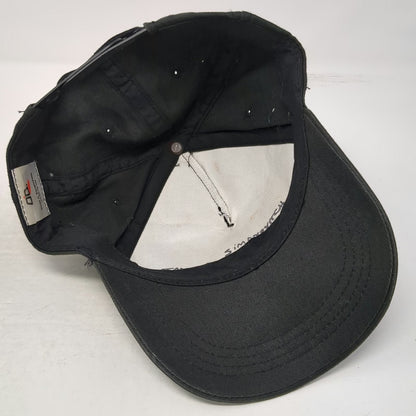 Otto Black 5 Panel One Size Snapback Hat Mercury Wire Graphic Print Logo Cap