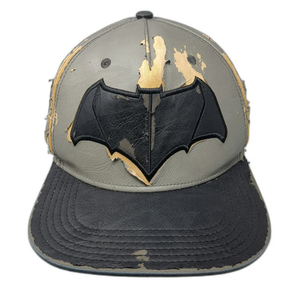 Bioworld Gray 5 Panel Hat One Size Snapback Batman Logo Faux Leather Graphic