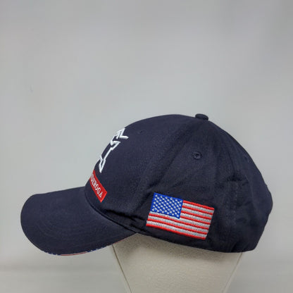 Fort Ticonderoga Strapback Hat Blue One Size American Flag Embroidered