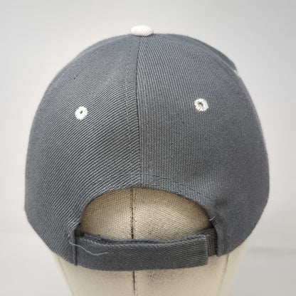 Gray Baseball Cap One Size Horse Equestrian Embroidery Strapback Wool Blend Hat