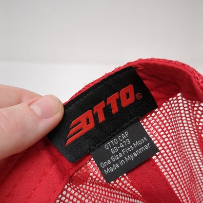 BGO Snapback Trucker Hat Red One Size Adjustable 6 Panel Mesh Back Otto