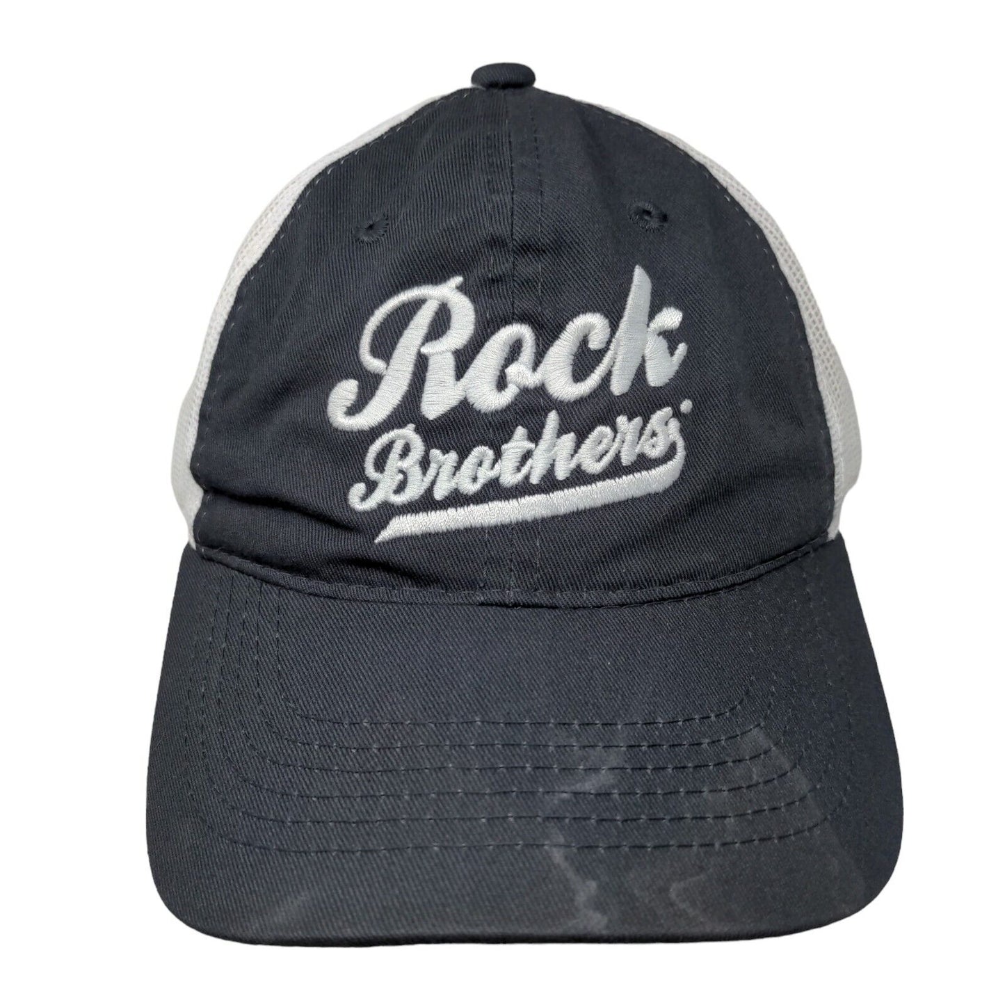 Rock Brothers Strapback Mesh Back Trucker Hat Blue OSFM Outdoor Cap