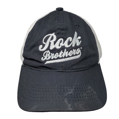 Rock Brothers Strapback Mesh Back Trucker Hat Blue OSFM Outdoor Cap