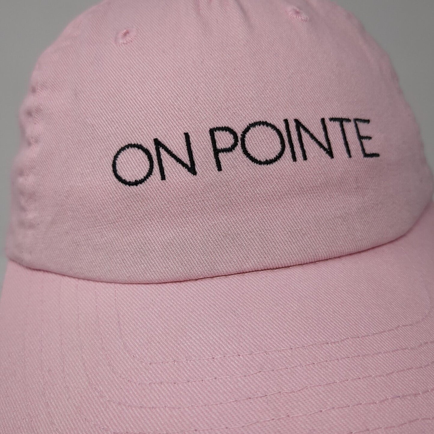 On Pointe Slideback Hat Pink OSFA Adjustable Embroidered 6 Panel Danskin