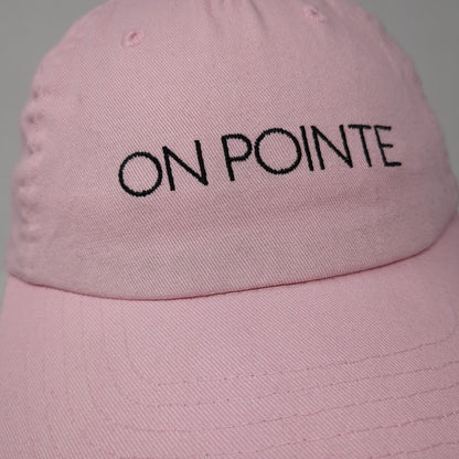 On Pointe Slideback Hat Pink OSFA Adjustable Embroidered 6 Panel Danskin
