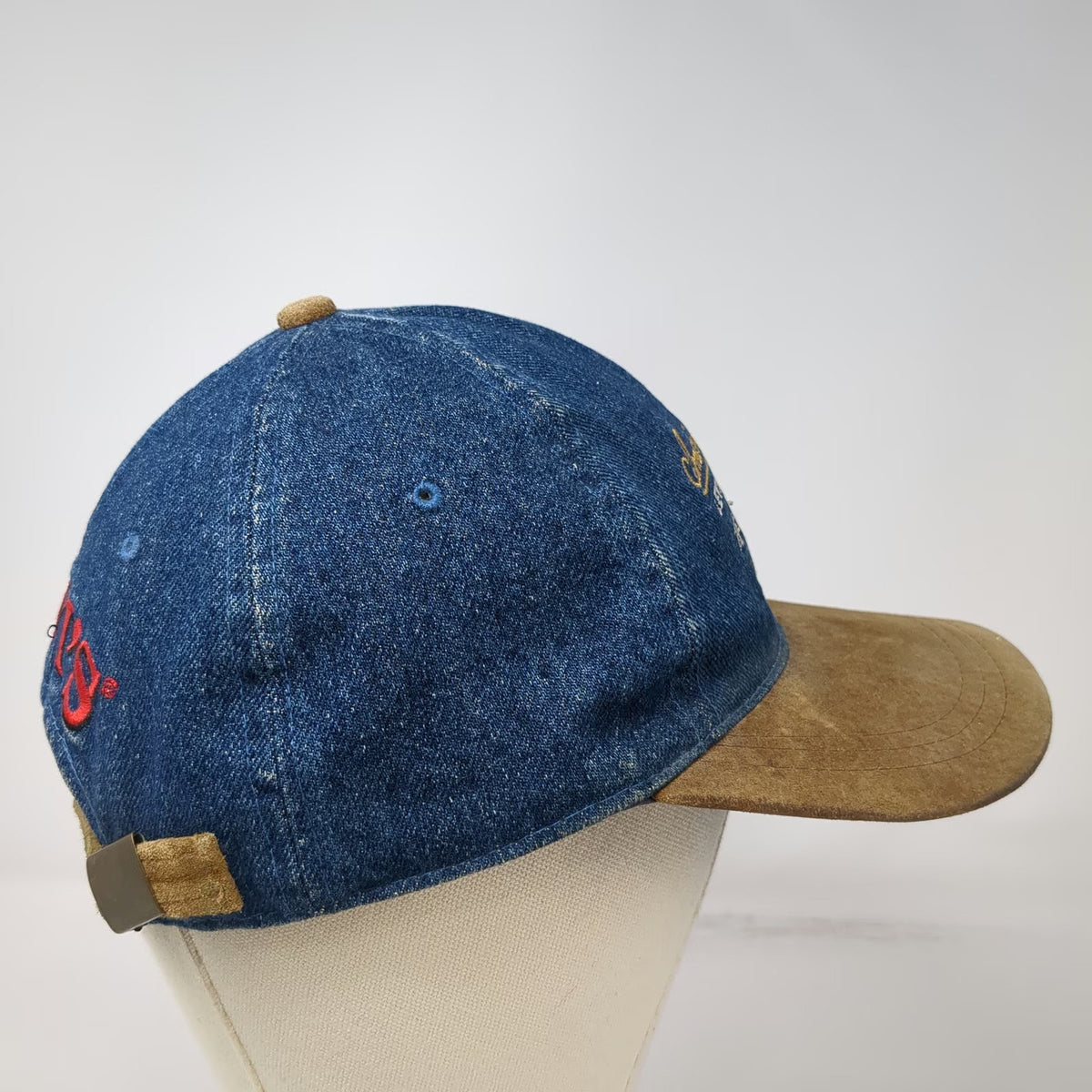 Levi's Baseball Cap Blue One Size Strapback Denim Suede Brim American Legend Hat