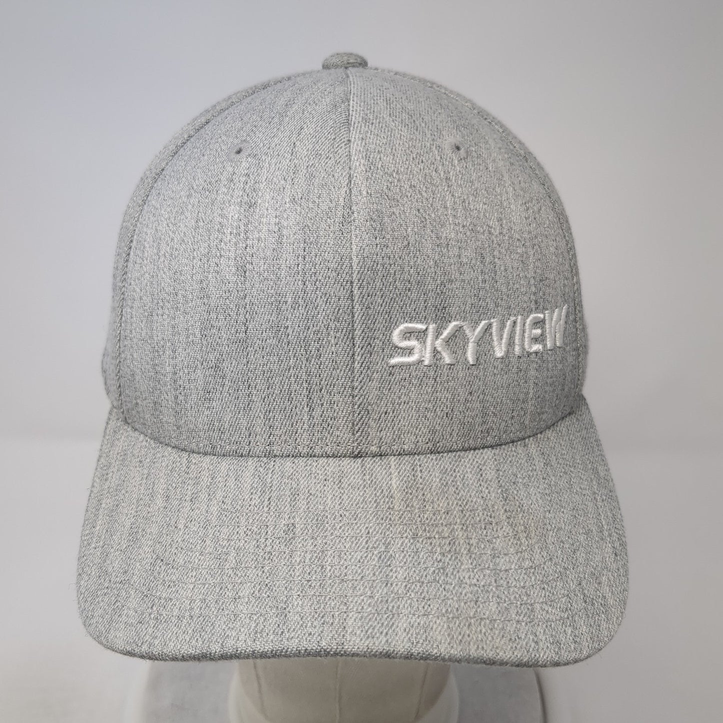Skyview Fitted Hat Gray XL Embroidered Vent Holes Flexfit Yupoong