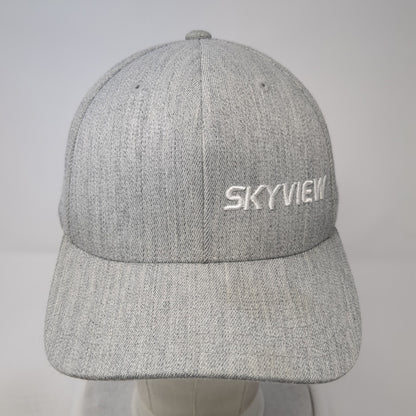 Skyview Fitted Hat Gray XL Embroidered Vent Holes Flexfit Yupoong