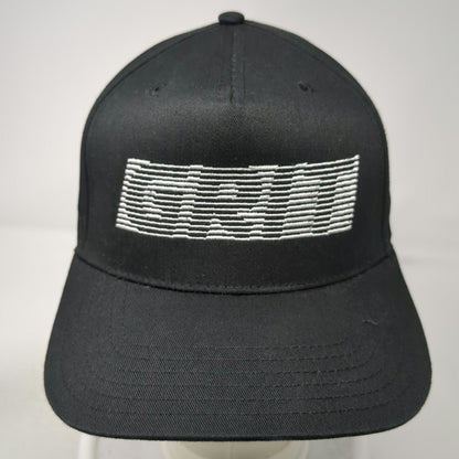 GRIT 5 Panel Hat Black One Size Snapback Flat Brim Structured Embroidered Logo