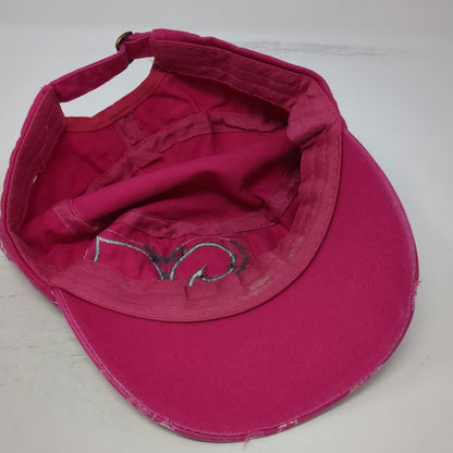 Pink Army Cap One Size Studded Rhinestone Butterfly Scroll Fleur-de-lis Hat