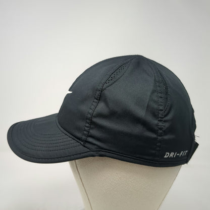 Nike Baseball Cap Black One Size Dri-Fit Featherlight Swoosh Strapback Hat