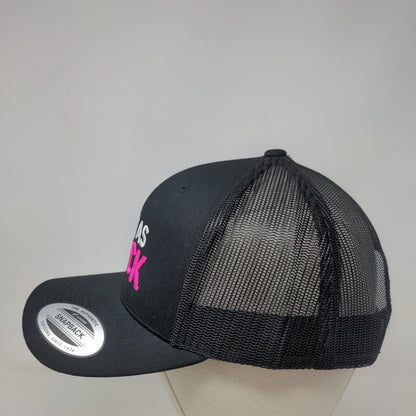Sexy As Flock Snapback Trucker Hat Black One Size Adjustable Mesh Back Yupoong