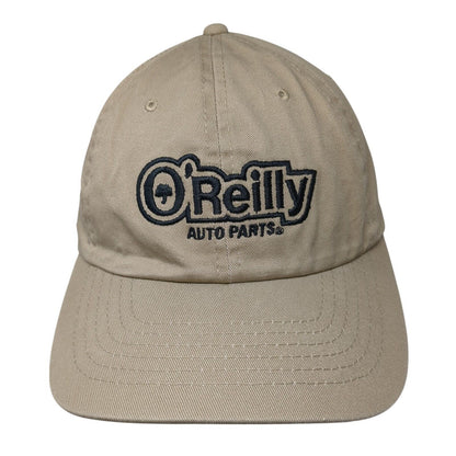 O'Reilly Auto Parts Strapback Hat Tan One Size Adjustable Embroidered Cotton