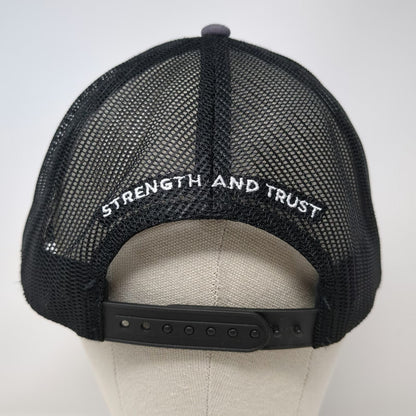 Omega Morgan Trucker Hat Gray One Size Mesh Snapback Strength Trust Embroidered
