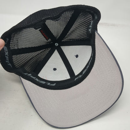 Port Authority Baseball Cap Gray XL Flexfit Mesh Twisted District Logo Hat