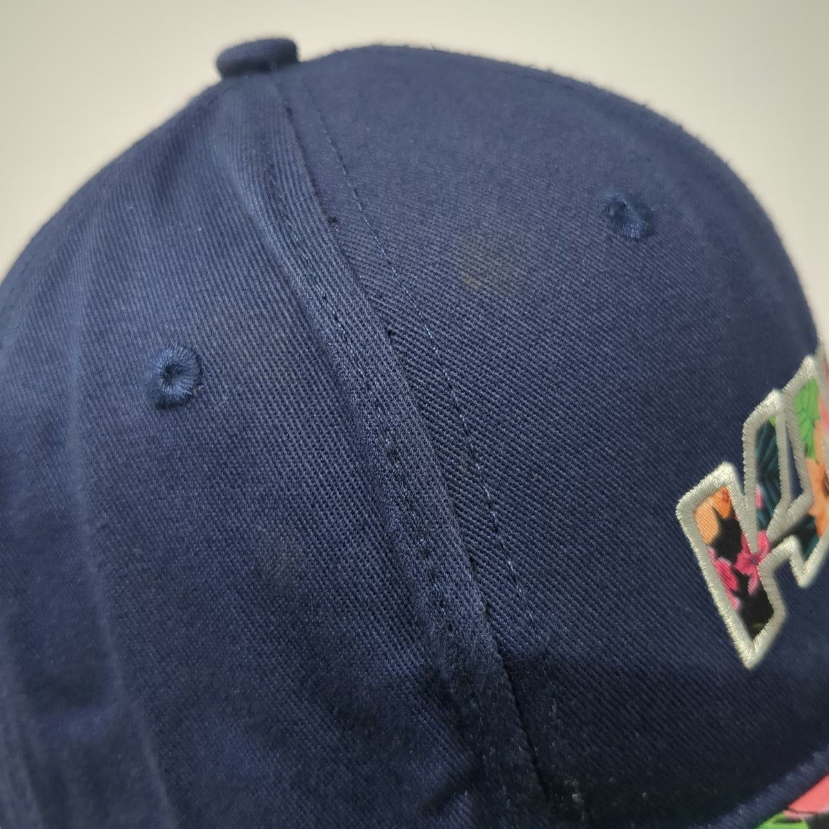 Hawaiian Headwear Snapback Hat Blue One Size Floral Brim Kauai 808 Embroidery